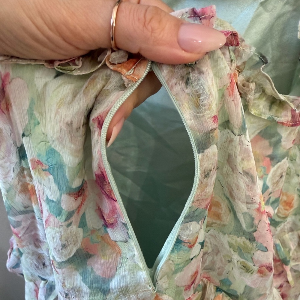 ASTR Mable Dress in Light Green Floral - Picture 7 of 7